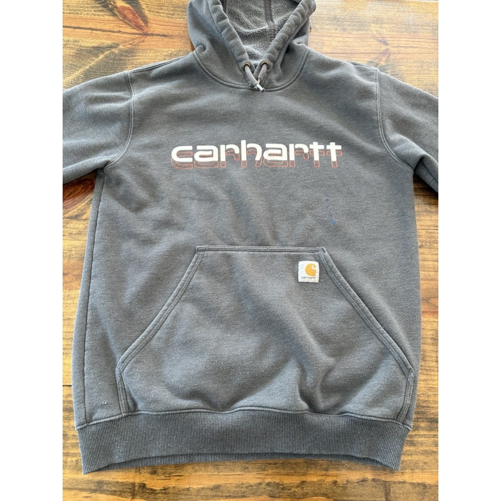 Carhartt Hoodie Mens Heavy Gray Rain Defender Loose Fit Sweatshirt Small